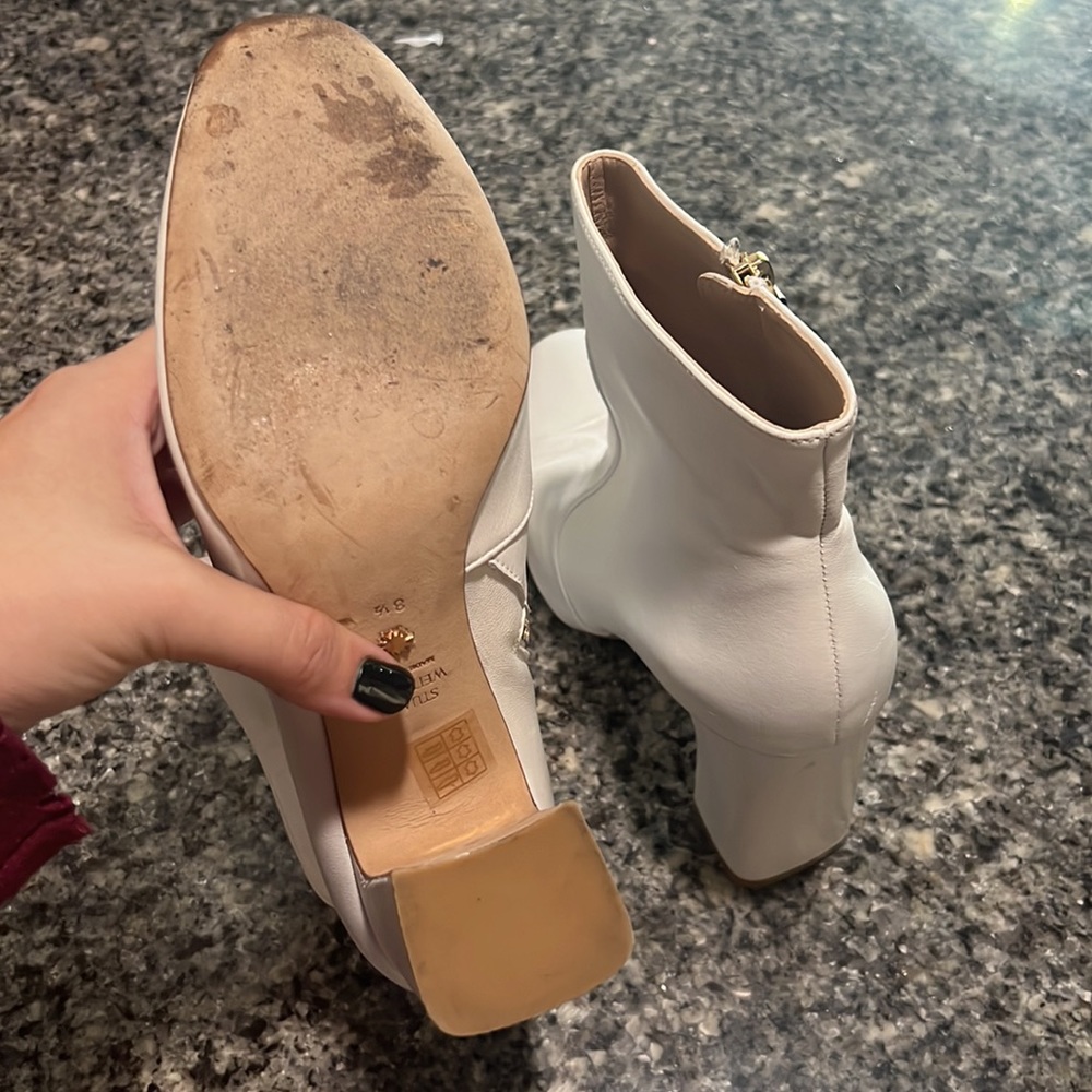 Stuart Weitzman White Leather Boot - image 4